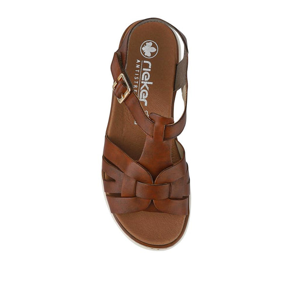 Pavers Leather Buckle-Up Sandals - Tan