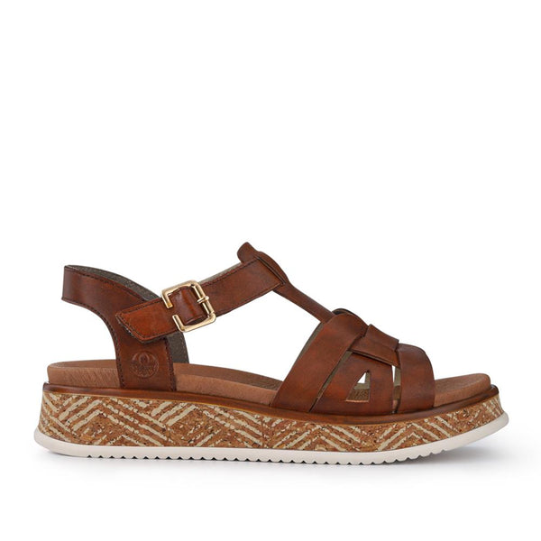 pavers Leather Buckle-Up Sandals - Tan