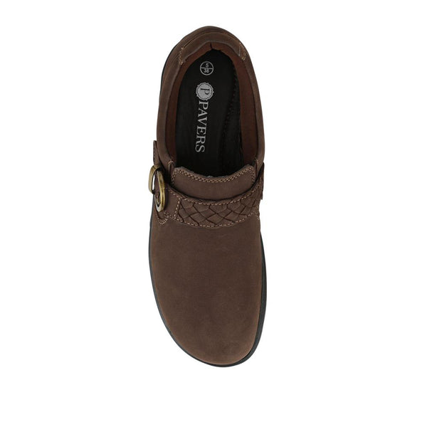 Pavers Leather Buckled Slip-On Shoes - Brown