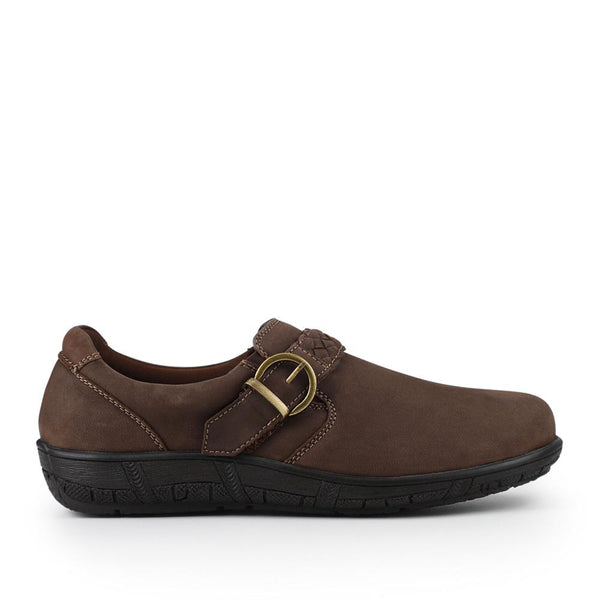 pavers Leather Buckled Slip-On Shoes - Brown