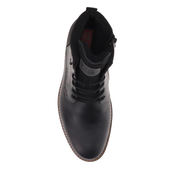 Pavers Leather Casual Lace-Up Boots - Black