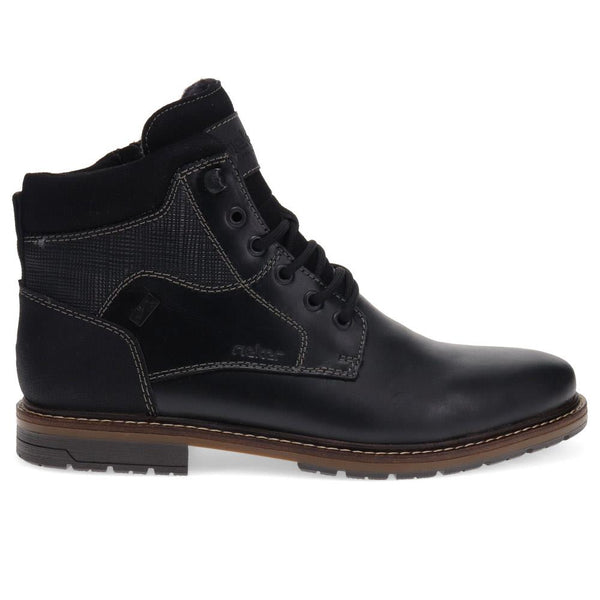 pavers Leather Casual Lace-Up Boots - Black