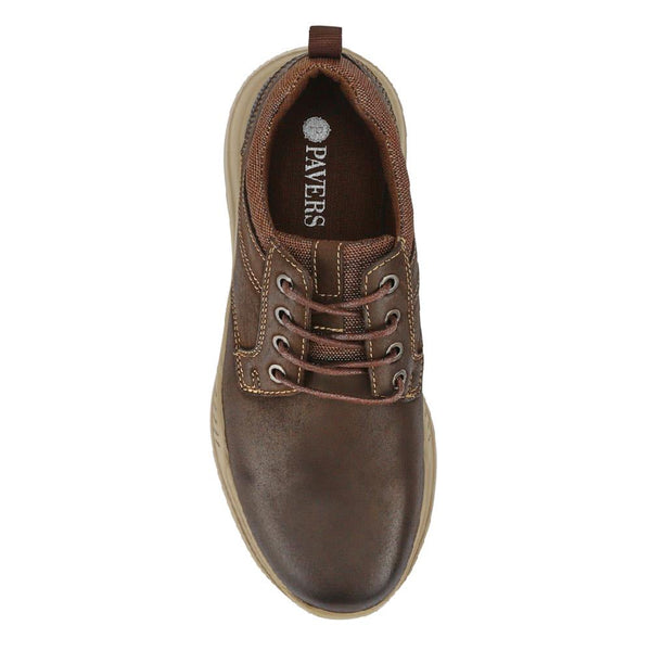 Pavers Leather Casual Lace-Up Shoes - Brown