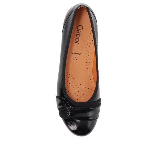 Pavers Leather Casual Pumps - Black
