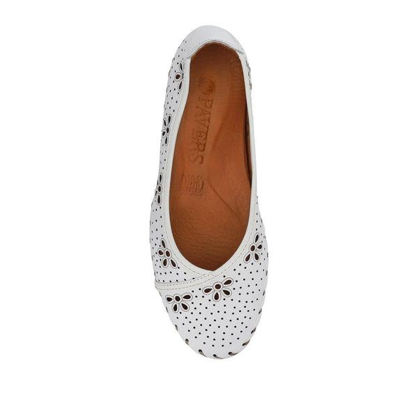 Pavers Leather Cushioned Pumps - White