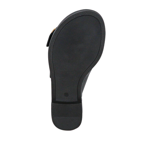 Pavers Leather Dual-Fastening Mules - Black