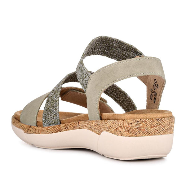 Pavers Leather Dual-Fastening Sandals - Green