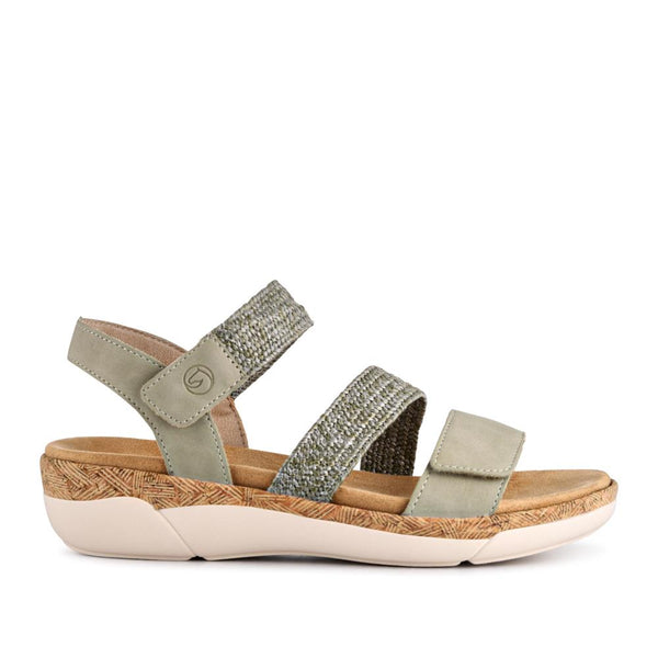 pavers Leather Dual-Fastening Sandals - Green