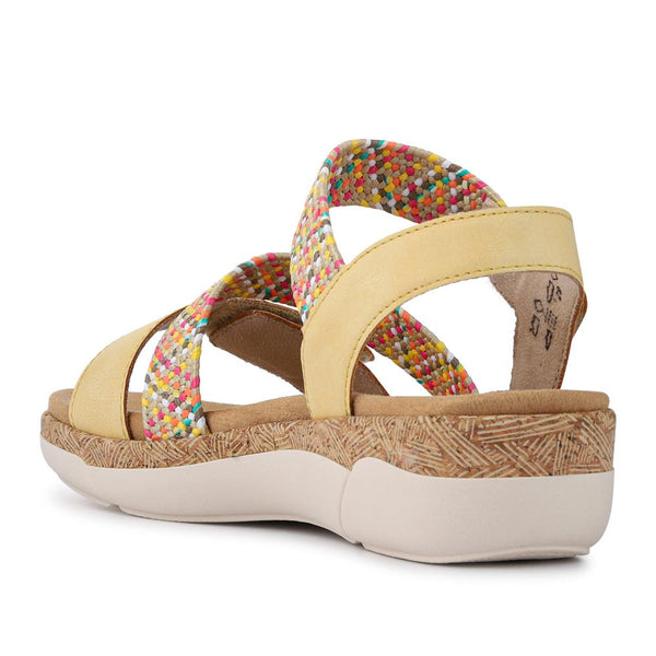 Pavers Leather Dual-Fastening Sandals - Yellow