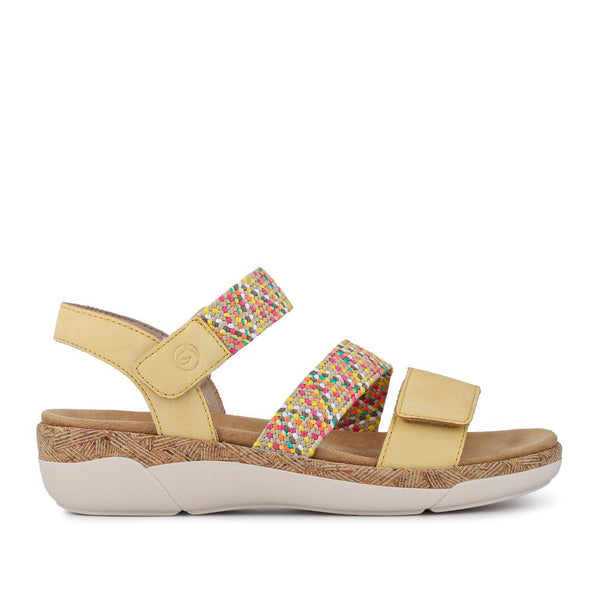 pavers Leather Dual-Fastening Sandals - Yellow