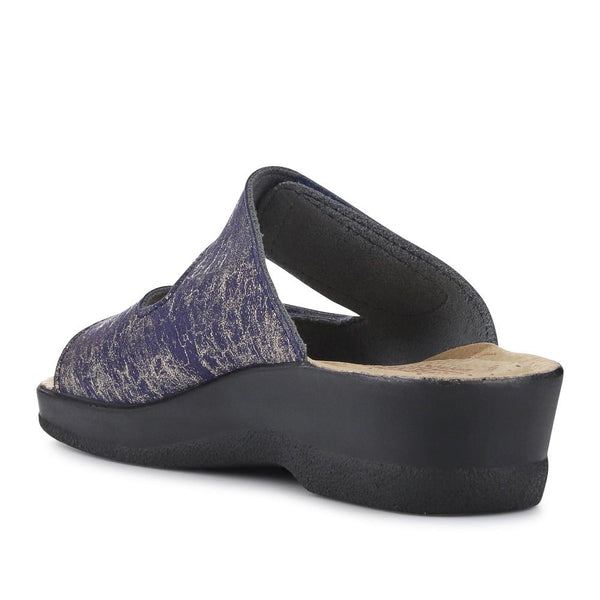 Pavers Leather Dual-Strapped Sandals - Blue