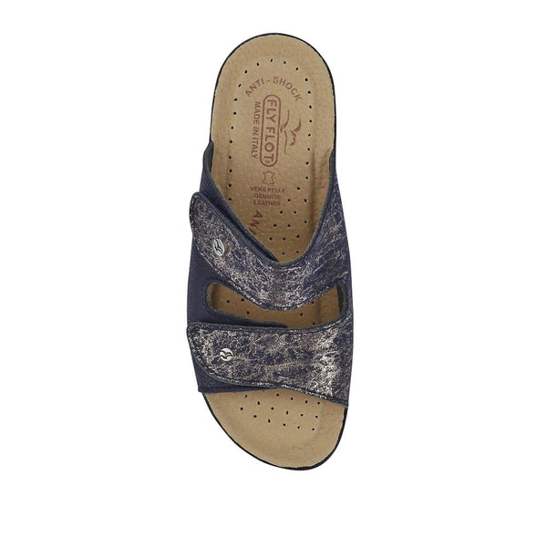 Pavers Leather Dual-Strapped Sandals - Blue