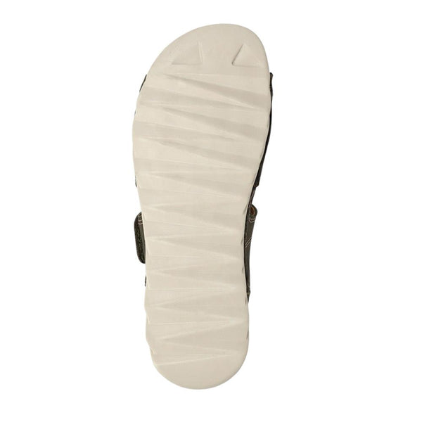 Pavers Leather Dual Touch-Fasten Sandals - Khaki