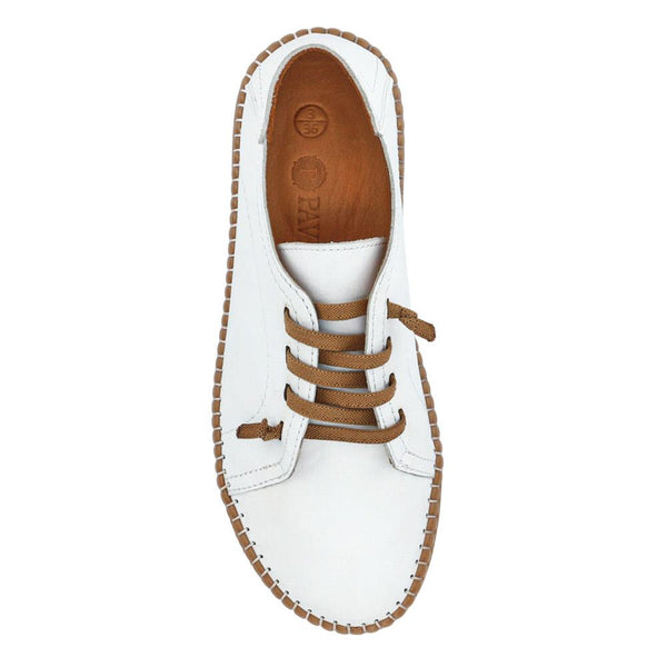 Pavers Leather Elasticated Shoes - White