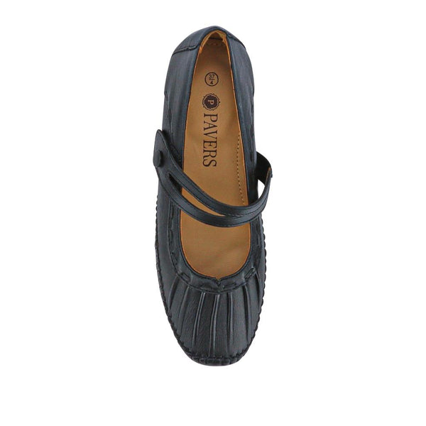 Pavers Leather Extra-Cushioned Mary Janes - Black