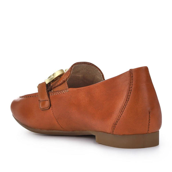 Pavers Leather Heeled Loafers - Tan
