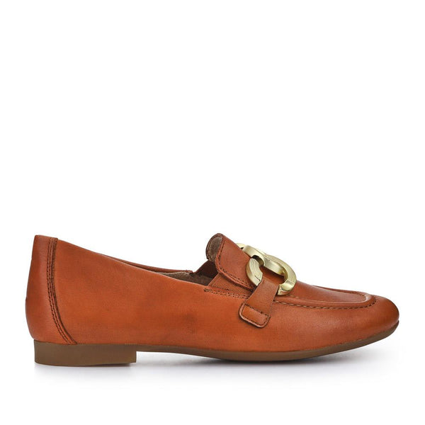 pavers Leather Heeled Loafers - Tan