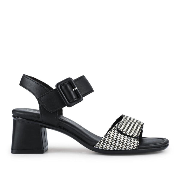 pavers Leather Heeled Sandals - Black Multi