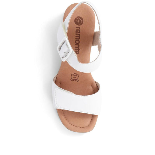 Pavers Leather Heeled Sandals - White