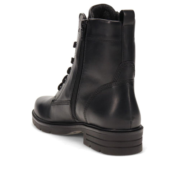 Pavers Leather Lace-Up Ankle Boots - Black