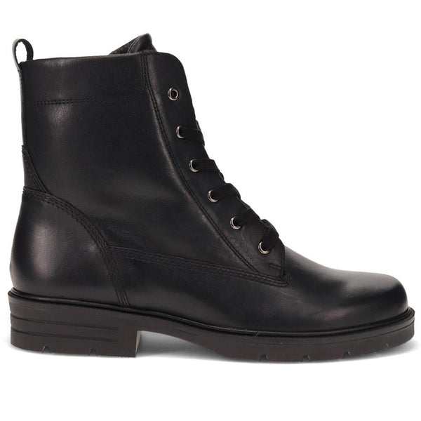pavers Leather Lace-Up Ankle Boots - Black