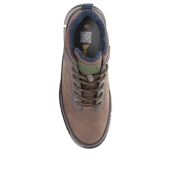 Pavers Leather Lace-Up Boots - Navy-Grey