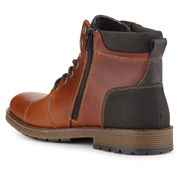 Pavers Leather Lace-Up Boots - Tan