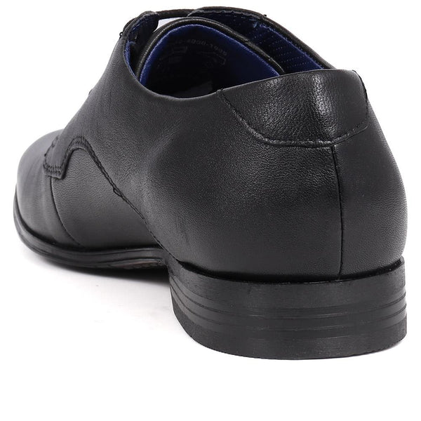 Pavers Leather Lace-up Shoes - Black