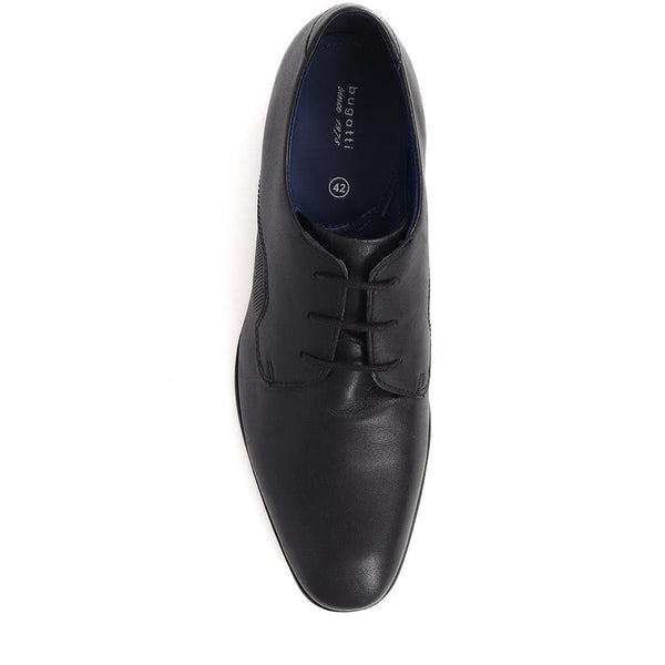 Pavers Leather Lace-up Shoes - Black