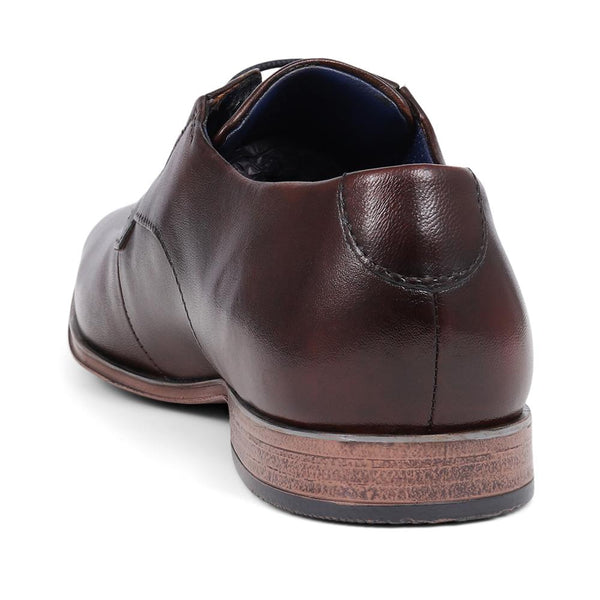 Pavers Leather Lace-Up Shoes - Brown