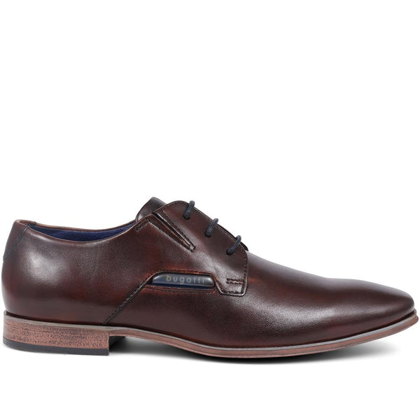 pavers Leather Lace-Up Shoes - Brown