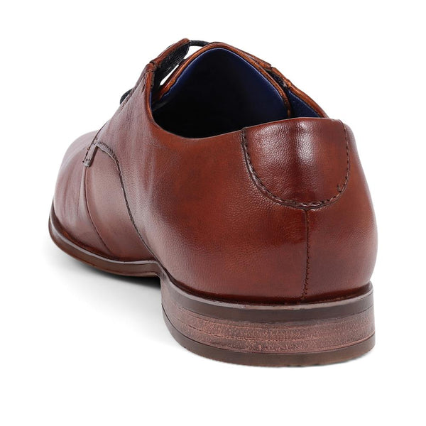 Pavers Leather Lace-Up Shoes - Cognac