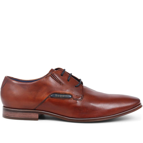 pavers Leather Lace-Up Shoes - Cognac
