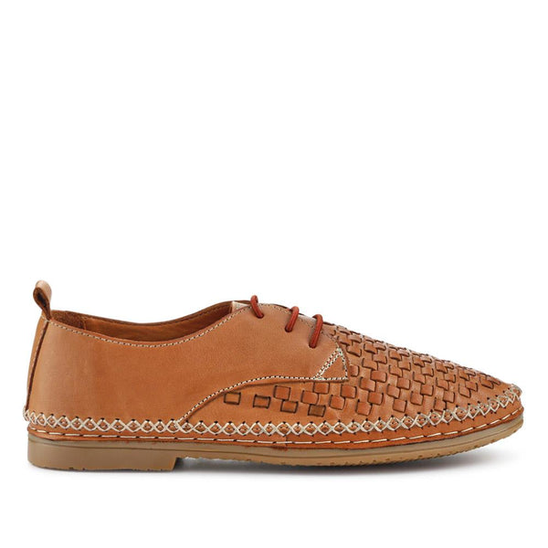 pavers Leather Lace-Up Shoes - Tan