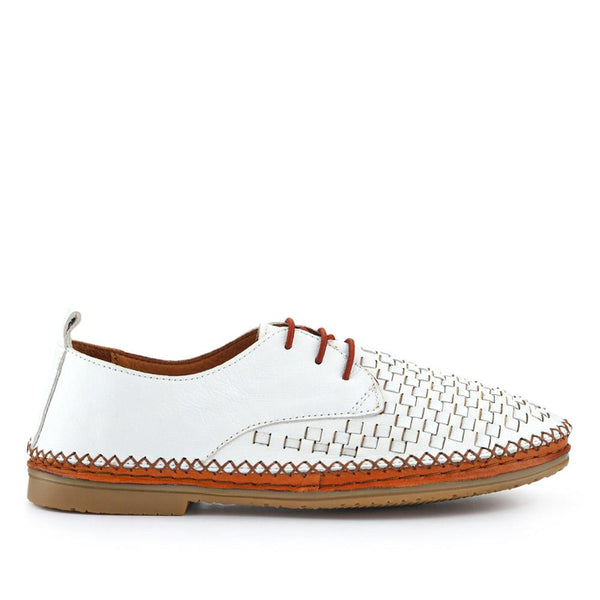 pavers Leather Lace-Up Shoes - White