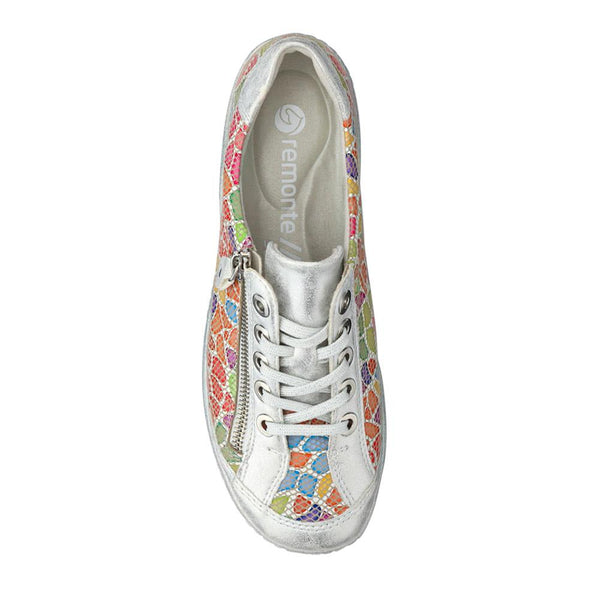 Pavers Leather Lace-Up Trainer - Multi