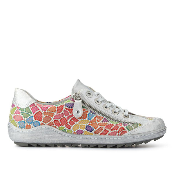 pavers Leather Lace-Up Trainer - Multi