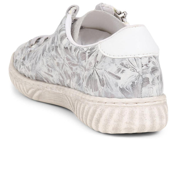 Pavers Leather Lace-Up Trainers - Beige