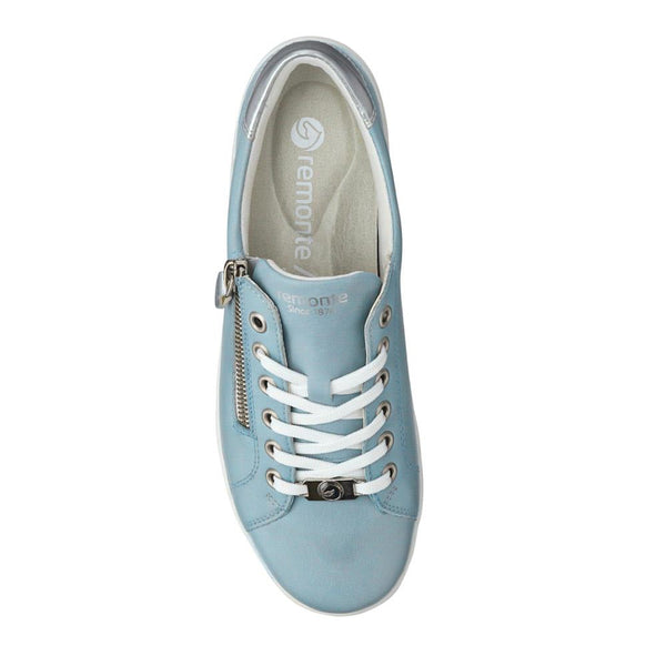 Pavers Leather Lace-Up Trainers - Blue
