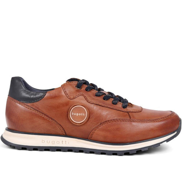 pavers Leather Lace-Up Trainers - Cognac