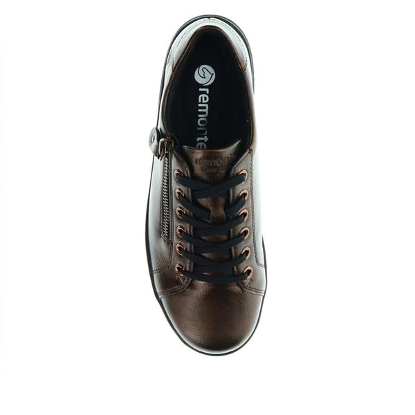 Pavers Leather Lace-Up Trainers - Metallic