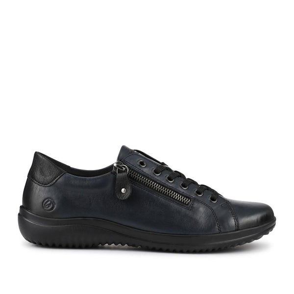 pavers Leather Lace-Up Trainers - Navy