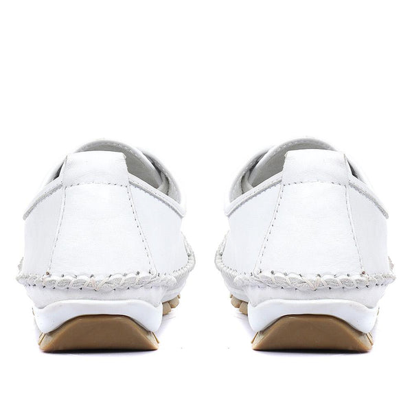 Pavers Leather Lace-Up Trainers - White