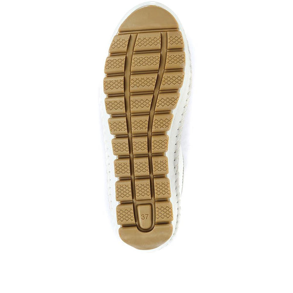 Pavers Leather Lace-Up Trainers - White