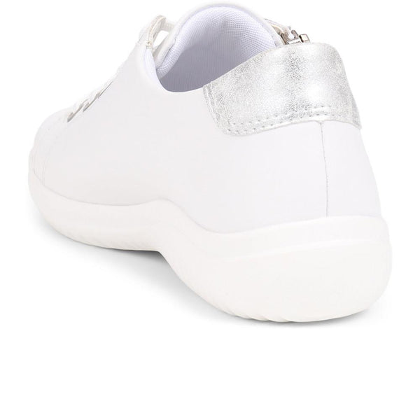 Pavers Leather Lace-Up Trainers - White