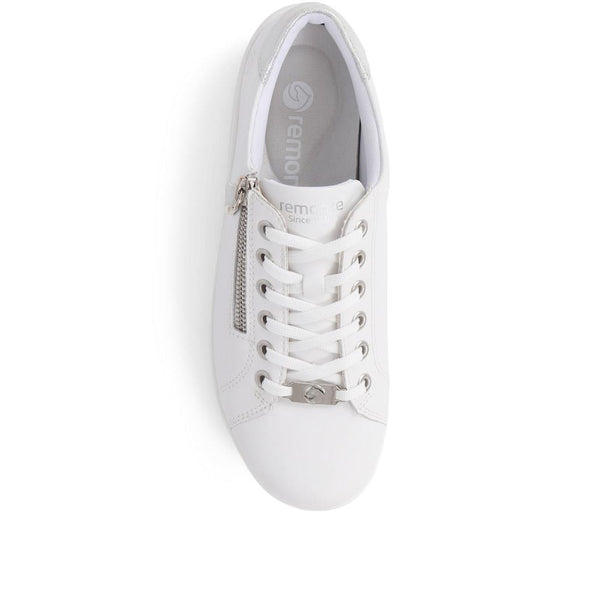 Pavers Leather Lace-Up Trainers - White