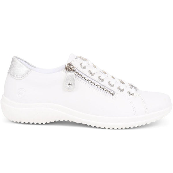 pavers Leather Lace-Up Trainers - White