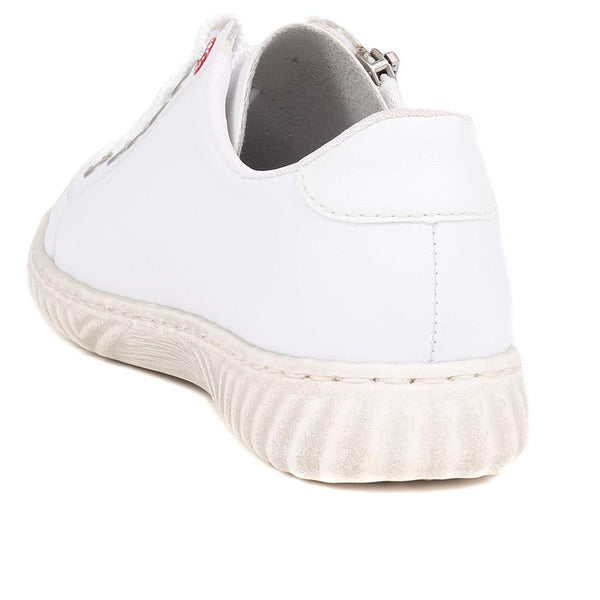 Pavers Leather Lace-Up Trainers - White