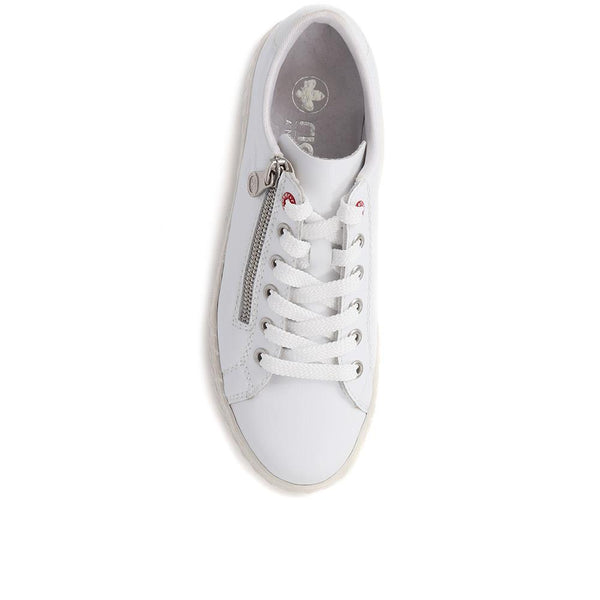 Pavers Leather Lace-Up Trainers - White