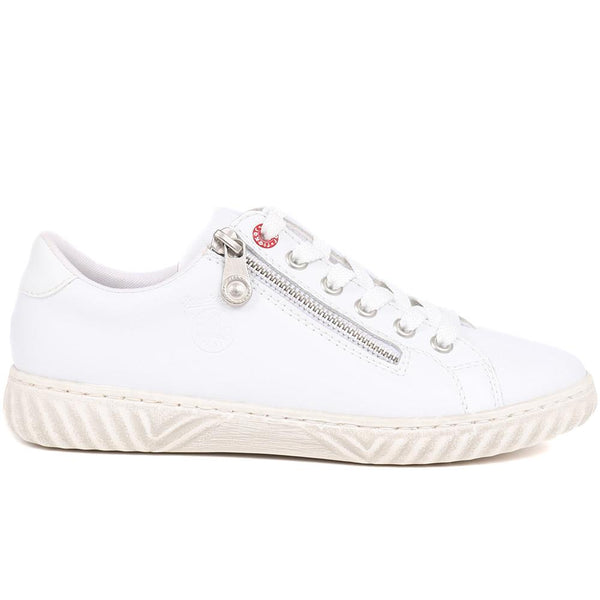 pavers Leather Lace-Up Trainers - White